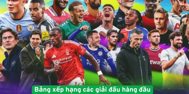 Bảng xếp hạng các giải đấu hàng đầu